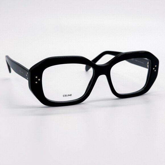NEW CL50156I 001, BLACK GEOMETRIC EYEGLASSES CELINE - Picture 4 of 9